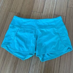 Lululemon speed up shorts size 8 teal/blue color